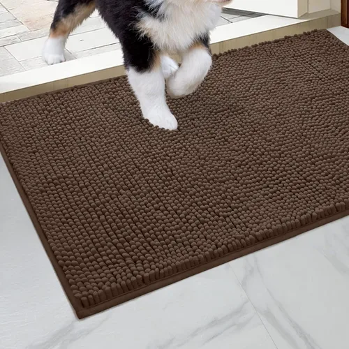 HOMEIDEAS Tapete para entrada interior, 32 x 20 pulgadas, altamente absorbente, tapete lavable de felpilla para perro, tapete antideslizante para