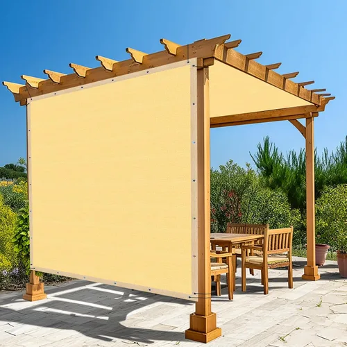 Amagenix Paño de sombra solar 90% trigo con ojales, 11 x 13 pies, para protección solar, pérgola, toldo para jardín, patio, porche al aire libre