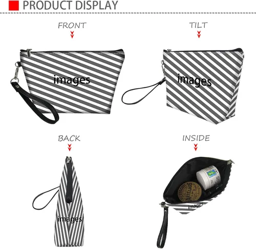 Miniatura 6 de Upetstory Bolsa de maquillaje de animales, bolso pequeño de cuero para cosméticos de viaje para niñas y mujeres, bolso de mano para lápiz labial