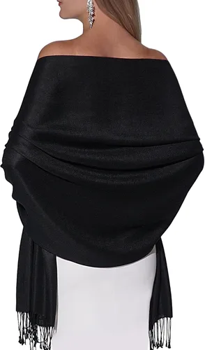 Miniatura 83 de Pashminas, chales y mantones para usar con vestidos de noche y en bodas, grandes y suaves