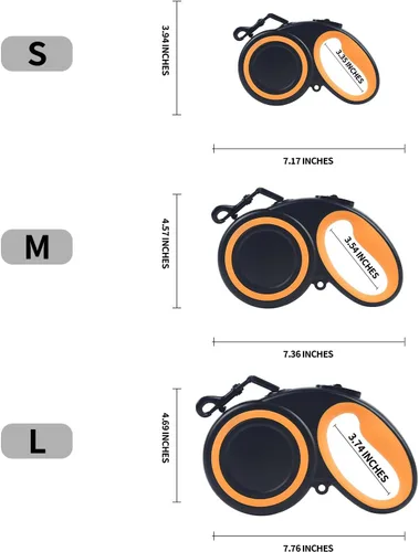 Miniatura 8 de Correa retráctil para perro de 16 pies, sin enredos de 360°, resistente para perros de hasta 66 libras con mango antideslizante, correa de paseo