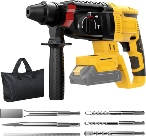 Miniatura 10 de Taladro de Martillo Giratorio Inalámbrico SDS Compatible con Batería Dewalt 20V (SIN Batería) Motor Sin Escobillas, Embrague de Seguridad, 4