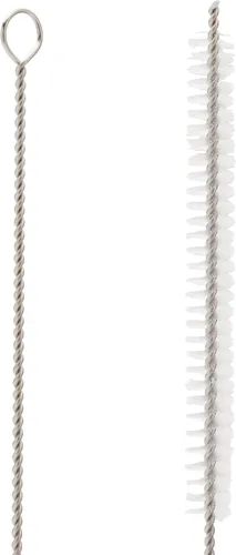 Miniatura 8 de Juvale Cepillo limpiador de pajillas, 12 pulgadas, plateado y blanco, paquete de 4, cepillo limpiador de pajitas de acero inoxidable para botellas