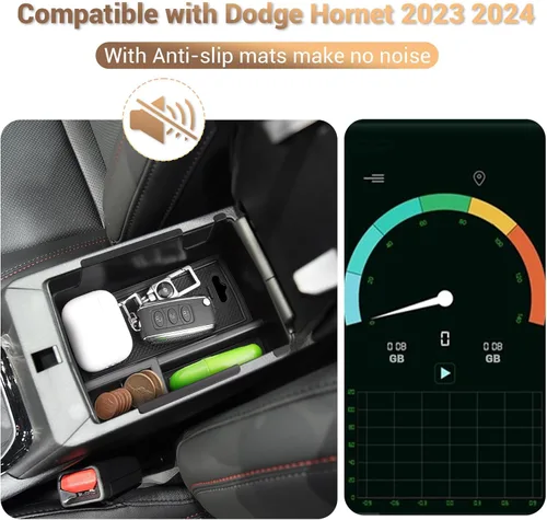 Miniatura 3 de YEE PIN Organizador de consola central para Dodge Hornet 2023 2024 2025 Hornet GT Organizador de consola del medio Hornet GT Plus Bandeja de consola