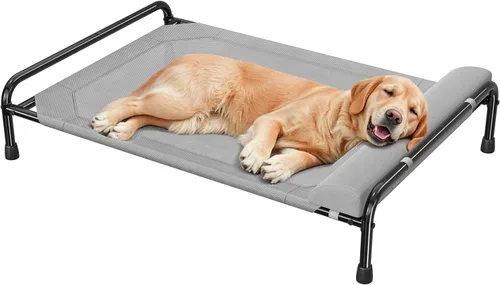 Miniatura 15 de Simple Trending - Cama elevada para perros para perros de tamaño grande, cuna elevada para mascotas al aire libre con cama de hamaca para mascotas