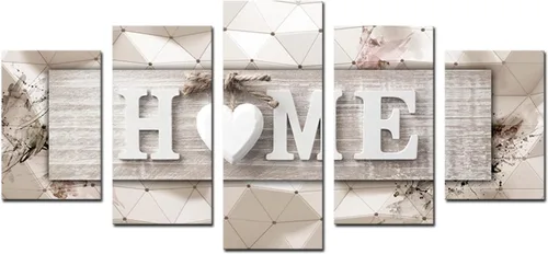 AWLXPHY Decor - Lienzo decorativo para pared, 5 paneles con estampado 3D blanco y negro enmarcados para la decoración de la sala de estar, diseño