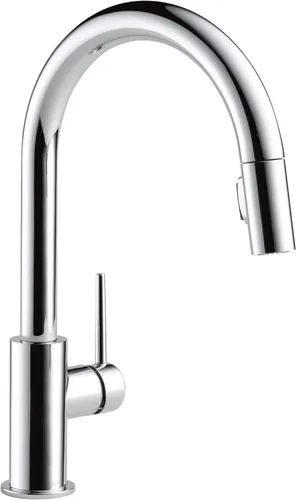 Miniatura 19 de Delta Trinsic - Grifo de cocina de oro cepillado con rociador extraíble, grifo de fregadero de cocina moderno de un solo agujero, mango único