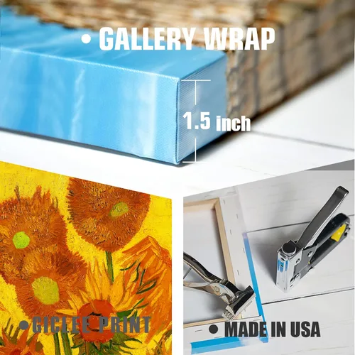 Miniatura 203 de A&T ARTWORK Campo de trigo con cipreses de Van Gogh Las reproducciones de arte clásico mundial, impresiones en lienzo giclée para decoración
