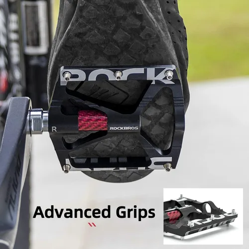 Miniatura 3 de ROCKBROS Pedales de bicicleta de montaña Pedales MTB CNC antideslizante ligero aleación de aluminio Pedales de bicicleta rodamientos sellados