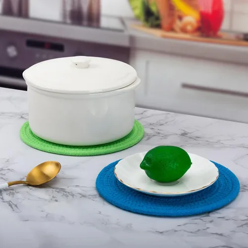 Miniatura 5 de Salvamanteles para platos calientes, ollas y sartenes, almohadillas calientes de 8 pulgadas, 6 piezas, soportes para ollas para cocina, tapete