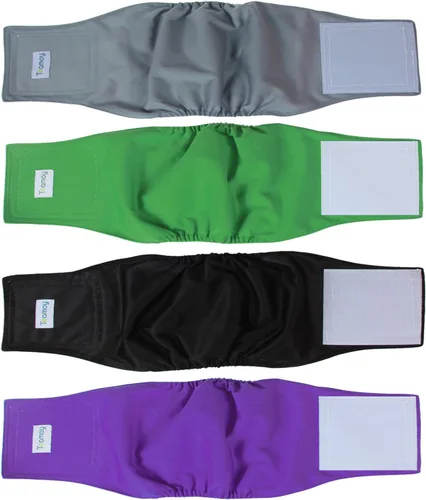 Miniatura 10 de Pañales envolventes reusables para perros machos, banda para barriga para cachorros lavable, Teamoy