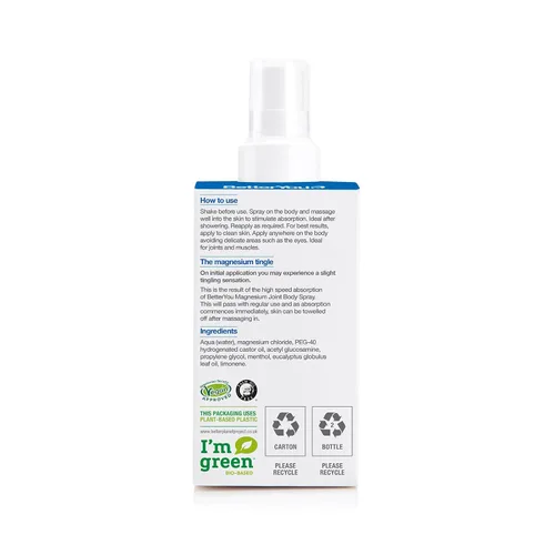Miniatura 10 de BetterYou Spray corporal muscular de magnesio - Spray de alivio muscular - Aceite de magnesio, árnica y limón - Calor suave para la recuperación