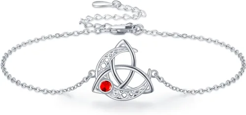 Pulsera de piedra natal para mujer, plata de ley S925, pulseras celtas con dijes celtas, regalos de joyería, día de la madre, cumpleaños, día de San