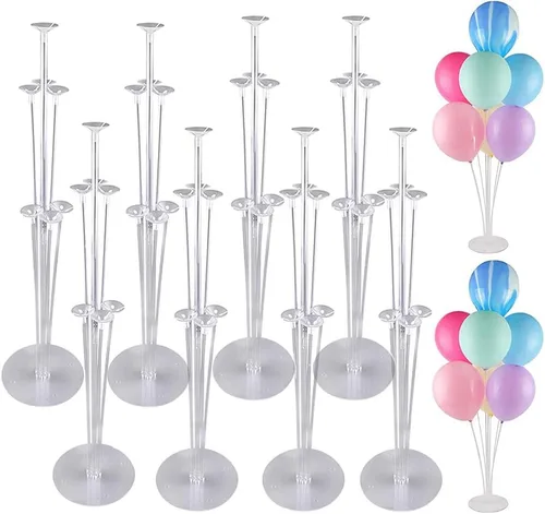 Kit de soporte para globos, kit de soporte de mesa para globos, palos para globos con tazas, fácil montaje, soporte para globos, 2 juegos de soporte