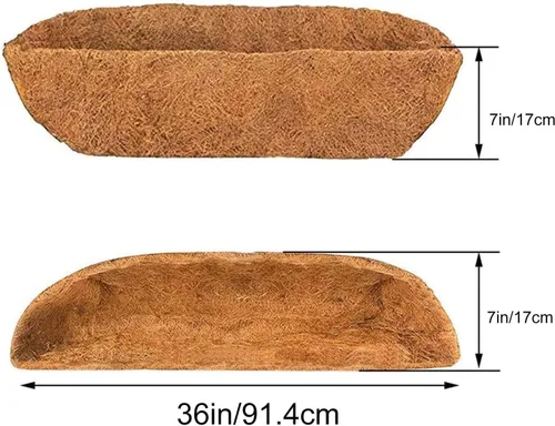 Miniatura 7 de EROCK 2 revestimientos de coco para macetas, 24/30/36/48 pulgadas, en forma de media luna, fibra de coco y fibra de coco de repuesto para caja