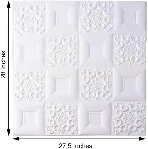 Miniatura 3 de Efavormart - Paquete de 10 paneles de pared de 52 pies cuadrados con diseño francés 3D, papel tapiz de espuma para despegar y pegar para dormitorio