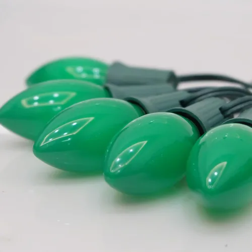 Miniatura 3 de Paquete de 25 bombillas C9 de cerámica verde de repuesto, bombilla de luz vintage incandescente para guirnalda de San Patricio, bombillas de luz