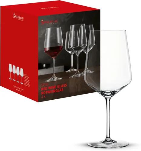 Miniatura 12 de Spiegelau Copas de vino Borgoña de estilo, conjunto de 4, cristal de plomo sin plomo, tallo clásico, lavavajillas, caja fuerte, conjunto de regalo