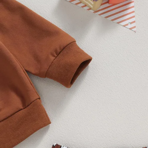Miniatura 5 de BemeyourBBs Conjunto de sudadera de manga larga de pavo para niña con pantalones acampanados, ropa de otoño