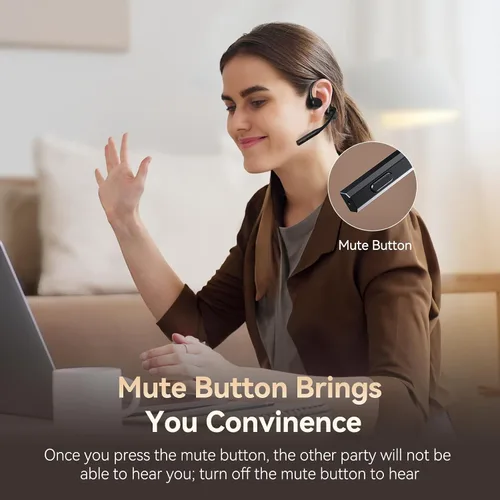Miniatura 5 de CXK Auriculares de oreja abierta con micrófono, auriculares inalámbricos con cancelación de ruido AI, Bluetooth 5.3, auriculares Bluetooth