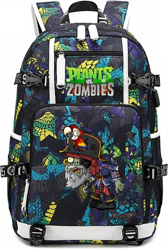 Miniatura 10 de ISaikoy Game Plants vs. Zombies - Mochila de hombro para libros, mochila escolar, mochila para computadora portátil, color azul20