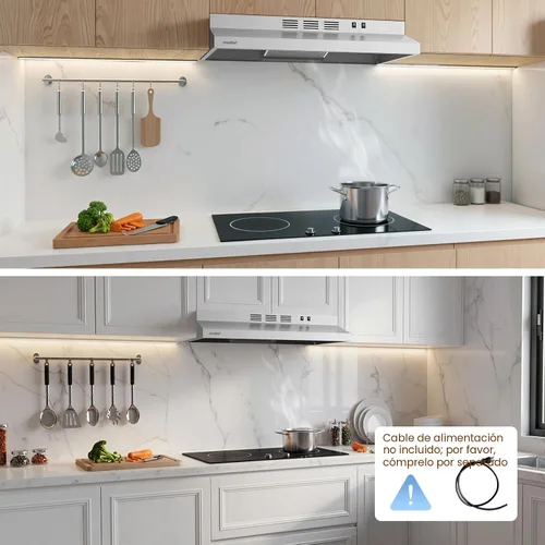 Miniatura 12 de Comfee CVU30W2AST Campana extractora de 30 pulgadas con conducto/sin conducto, campana de ventilación duradera de acero inoxidable para debajo