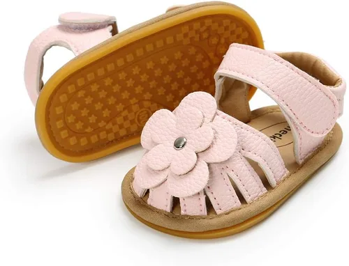 Miniatura 187 de Meckior Sandalias de verano con punta abierta y suave de piel sintética para bebés y niñas pequeñas