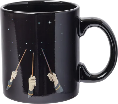 Silver Buffalo Harry Potter Wand Reveal Heat Reveal - Taza de cerámica, 20 onzas Varita de Harry Potter