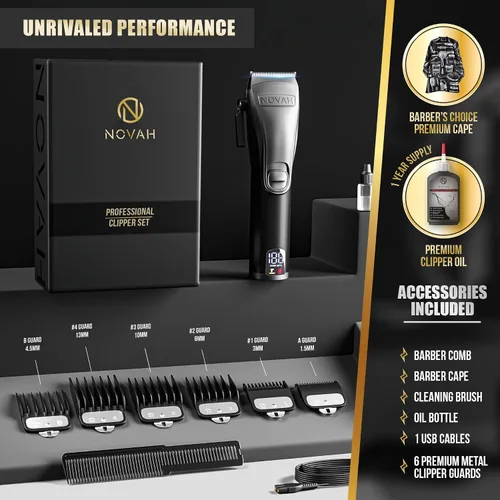 Miniatura 4 de Novah Cortadoras de Cabello Profesionales para Hombres, Cortadoras de Peluquero Profesionales, Cortadora de Cabello Eléctrica Inalámbrica