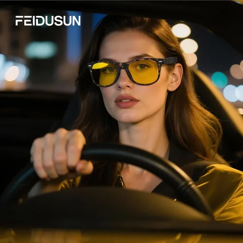 Miniatura 10 de FEIDUSUN Lentes de sol polarizados para hombre y mujer, lentes de sol retro negros para conducir, pescar, protección UV