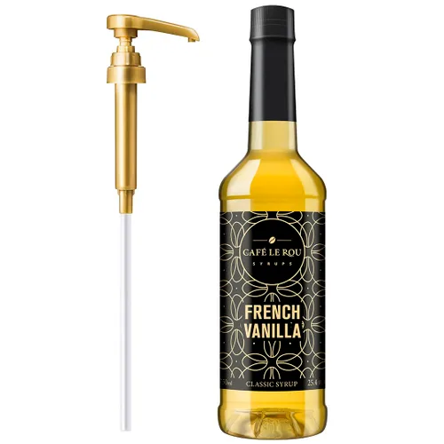Miniatura 23 de Café Le Rou Jarabe de café variado, paquete de 5, 25.4 onzas, vainilla, vainilla francesa, caramelo, caramelo salado, jarabe saborizante de café