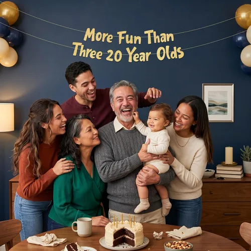Miniatura 9 de Cartel dorado con purpurina preencordada con texto en inglés «More Fun Than Three 20 Years», decoraciones de 60 cumpleaños y aniversario