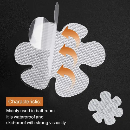 Miniatura 2 de Secopad 24 calcomanías originales para bañera antideslizantes, peldaños de ducha de seguridad, apliques adhesivos con raspador premium Transparente