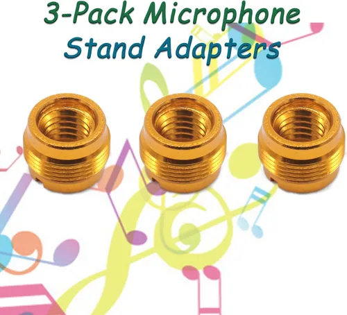 Miniatura 2 de CashBeat Paquete de 3 adaptadores de soporte de micrófono, adaptador de tornillo roscado macho de 5/8 pulgadas a hembra de 3/8 pulgadas para soporte