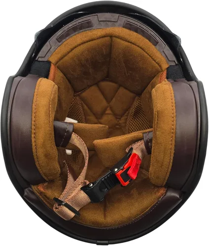 Miniatura 8 de Casco Vega V8 Retro Open Face Casco DOT y ECE de seguridad con espejo cromado (bloquea las ondas dañinas de rayos UV, UVA y UVC) / forros de gamuza