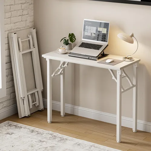 Miniatura 20 de Frylr Pequeño escritorio plegable para computadora, mesa portátil de 35.8 pulgadas para manualidades y estudio, escritorio ligero para espacios