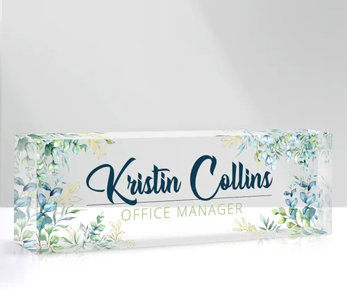 Miniatura 36 de Placa de nombre personalizada para escritorio, placa de nombre personalizada en cristal acrílico transparente, regalos de agradecimiento para Tinta