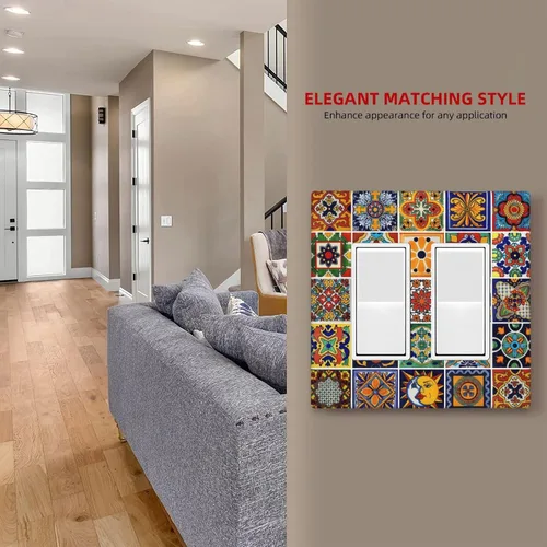Miniatura 933 de Placa Decorativa de Pared de Granja Rústica con Cuerno de Madera para Puerta de Granero 1 Banda Duplex Cubiertas de Toma Eléctrica Soltera