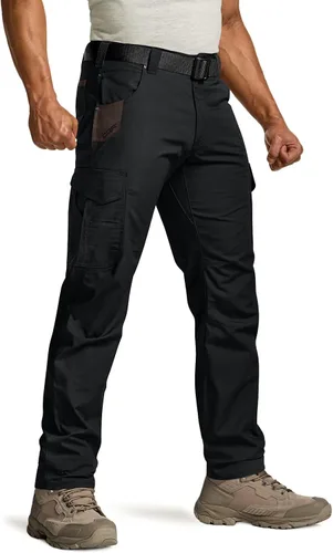 CQR - Pantalones de trabajo Ripstop para hombre, pantalones tácticos repelentes al agua, para uso al aire libre, pantalones cargo rectos, EDC