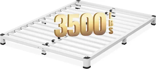 Miniatura 12 de NKZ Base de cama individual de 12 pulgadas, plataforma de metal resistente con patas de esquina redondas, soporte de listones de acero resistente