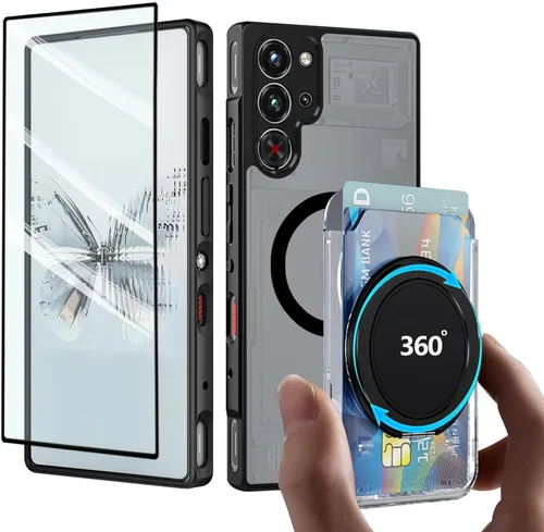 Miniatura 9 de Funda para ZTE Nubia Red Magic 11S Pro/11S Pro+/11 Pro/11 Pro + con soporte para tarjetas, anillo magnético, parachoques de TPU suave + bolsa