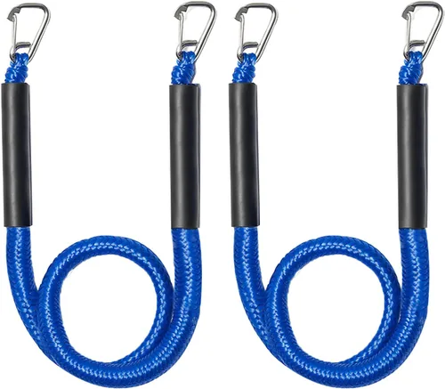 Miniatura 13 de Cuerda de muelle para lancha con clips dobles de acero inoxidable 316, accesorios para botes bajos, kayak, pontón, embarcaciones, Waverunner, Verde