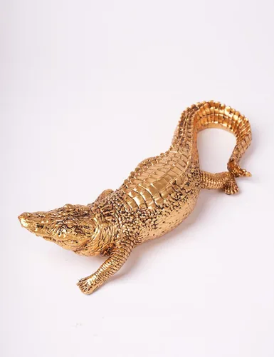Miniatura 10 de HAUCOZE Estatua de animal de cocodrilo, estatua moderna para decoración del hogar, centro de mesa, regalo para sala de estar, comedor, dormitorio