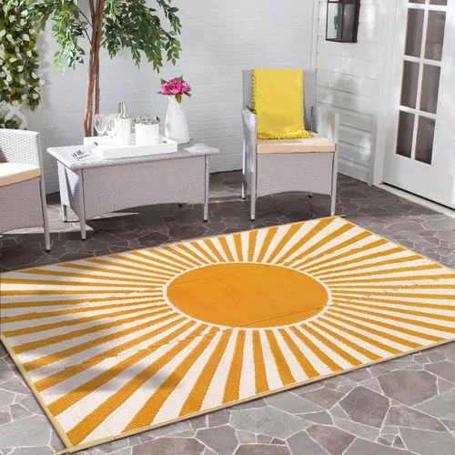 Miniatura 14 de Anidaroel Alfombras de exterior de 6 x 9 pies para patios, impermeables, reversibles, de plástico tropical, alfombra de campamento, alfombra grande