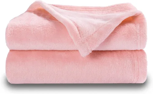 Miniatura 12 de NANPIPER manta decorativa gruesa y ultrasuave de microfelpa, para todas las estaciones, manta peluda de microfibra prémium para sofá y sillón, Coral