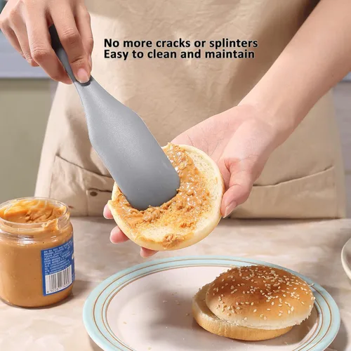 Miniatura 5 de Tongjude Juego de espátulas de silicona, juego de espátulas de silicona, utensilios de cocina resistentes al calor para utensilios de cocina