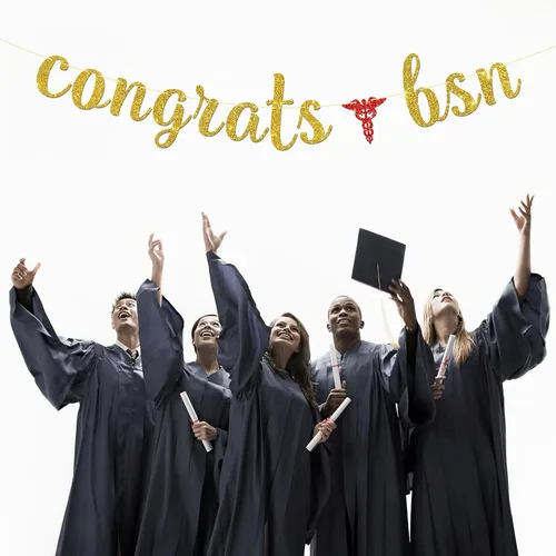 Miniatura 5 de Maicaiffe Cartel de felicitaciones BSN – BSN 2026 suministros de fiesta – Congrats Grad High School College Graduation Escuela de Enfermería