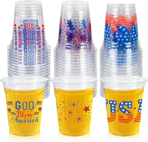 Miniatura 8 de Vasos desechables para el día de San Patricio, 50 vasos de plástico transparente desechables de trébol verde de 12 onzas con múltiples estilos