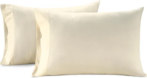 Miniatura 63 de Lane Linen - Juego de 2 fundas de almohada, 100% algodón orgánico puro, tamaño king, color amarillo claro/vainilla (20 x 36 pulgadas)
