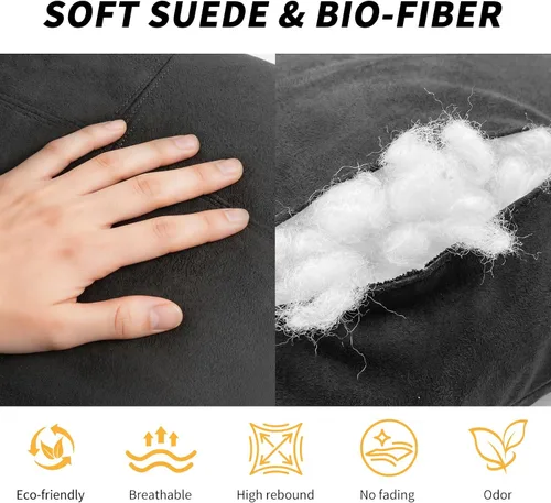 Miniatura 3 de Kwak's Juego de almohada para reposacabezas de automóvil y soporte lumbar para el cuello, ajuste de altura de 2 niveles, funda extraíble lavable